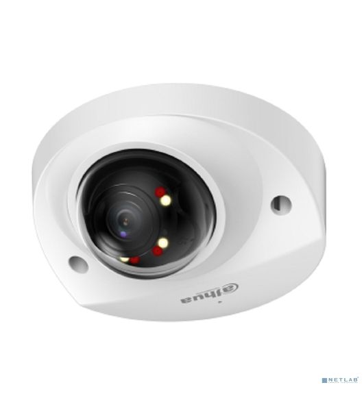 Уличная мини-купольная IP-видеокамера SmartDualLight Dahua DH-IPC-HDBW2249FP-AS-IL-0280B 2Мп, 1/2.8” CMOS, объектив 2.8мм, видеоаналитика, микрофон, ИК 30м, LED 30м, IP67, IK10, металл