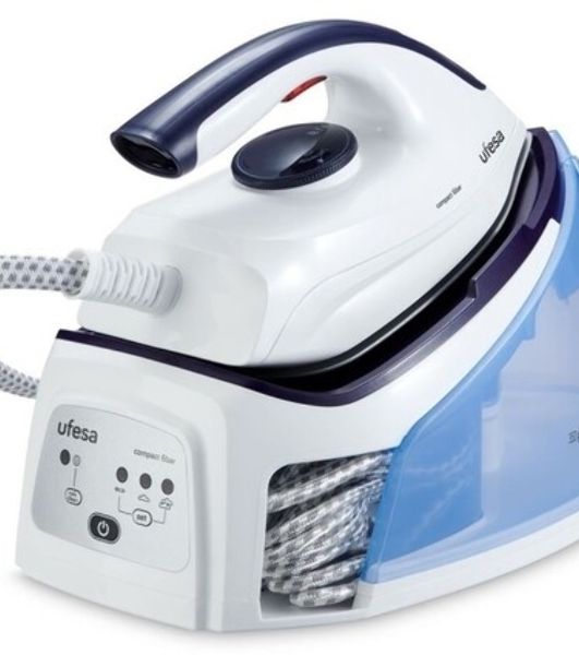 Парогенератор Ufesa PL2450 Compact белый/синий, 2400 Вт, 120 г/мин, 350 г/мин, 1500 мл
