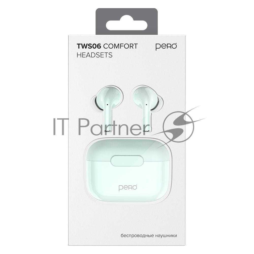 Беспроводные наушники PERO TWS06 COMFORT Light green