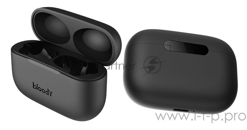 Наушники TWS A4Tech Bloody M30 черный/красный, внутриканальные, Bluetooth, до 22 ч