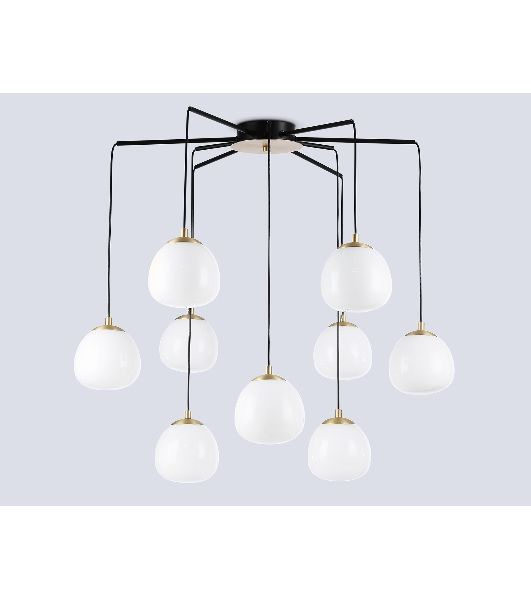 Светильник Ambrella light LH51001/6+3 SGD/BK/FR золотой песок/черный /белый матовый G9*9 max 28W D750*700