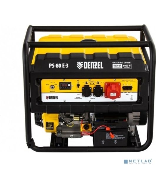 Электрогенератор бензиновый Denzel PS 80 E-3, 6.5 кВт, 85 дБ, 87 кг