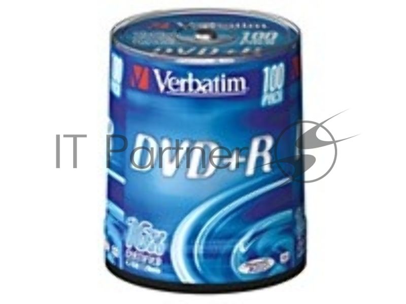 Диск DVD+R Verbatim 4.7Gb 16x Cake Box (100шт) (43551)