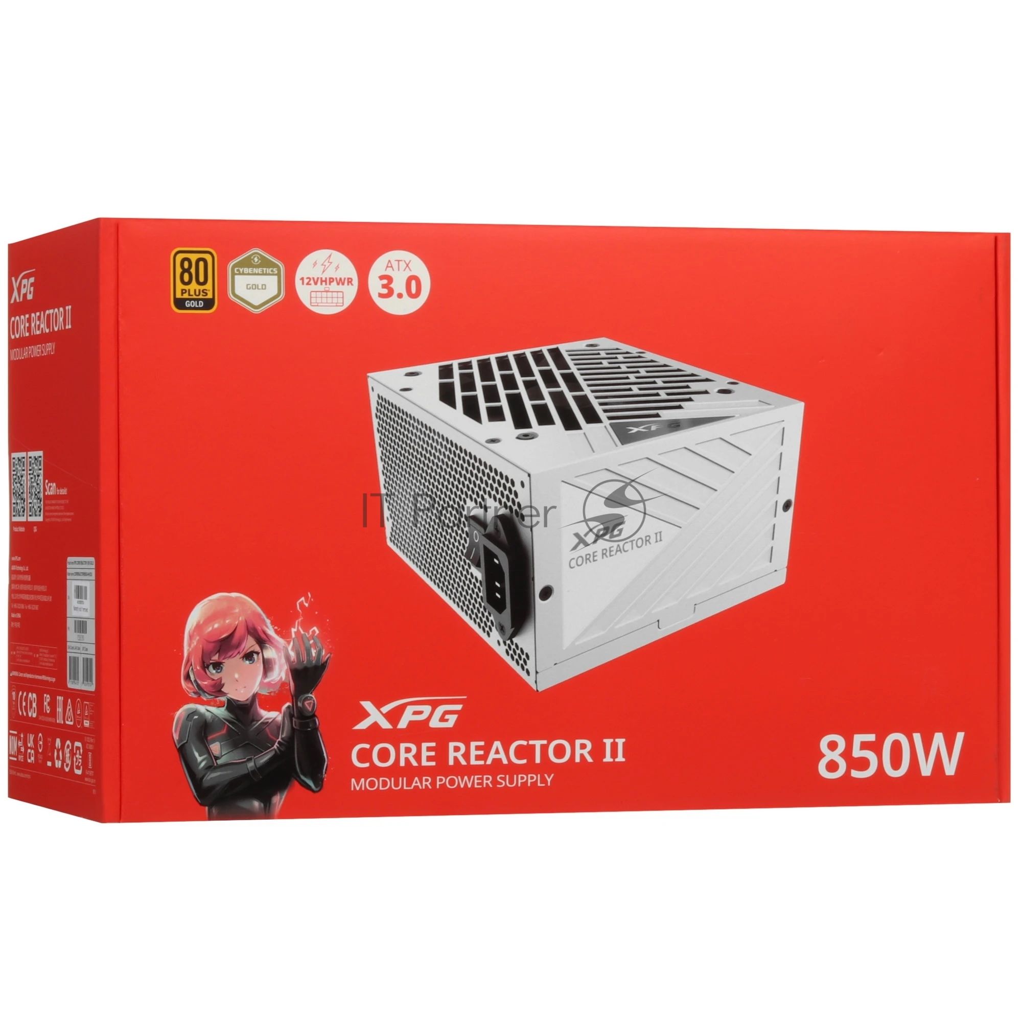Блок питания XPG CORE REACTOR II 850 White, 850Вт, 80+ Gold, 120мм, модульный, белый
