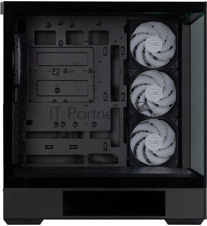 Компьютерный корпус ZALMAN P40 DS, ATX, черный, WINDOW, 9.1-inch LCD screen, 2xCombo(2.5” or 3.5”), 1x2.5”, 1xUSB TYPE-C, 2xUSB 3.0, SIDE 3x120мм ARGb, REAR 1x120мм ARGb