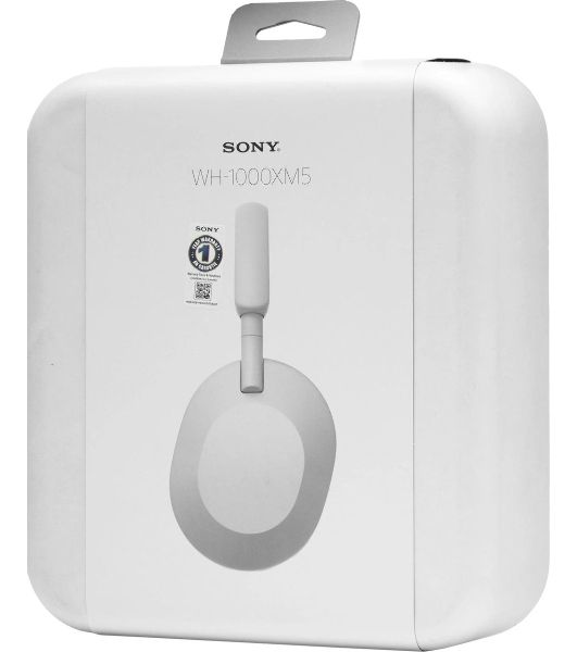Беспроводные/проводные наушники Sony WH-1000XM5 белый, полноразмерные, Bluetooth + проводной, активное шумоподавление, до 30 ч