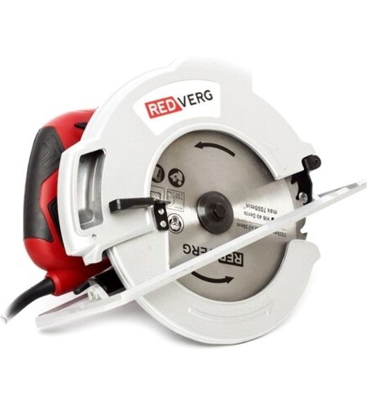 Дисковая пила RedVerg RD-CS220-85. 2200Вт; диск 235/30мм; 4700 об/мин; пропил: при 90"" - 85 мм, при 45"" - 62 мм; алюм подошва