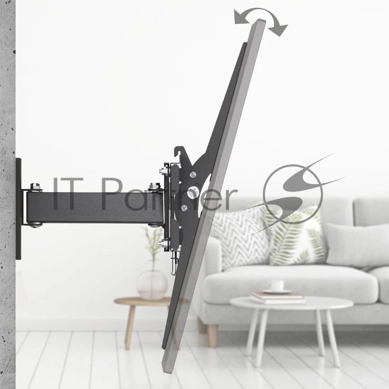 Кронштейн для телевизора Hama 00220832 черный 32"-65" макс.30кг настенный поворотно-выдвижной и наклонный