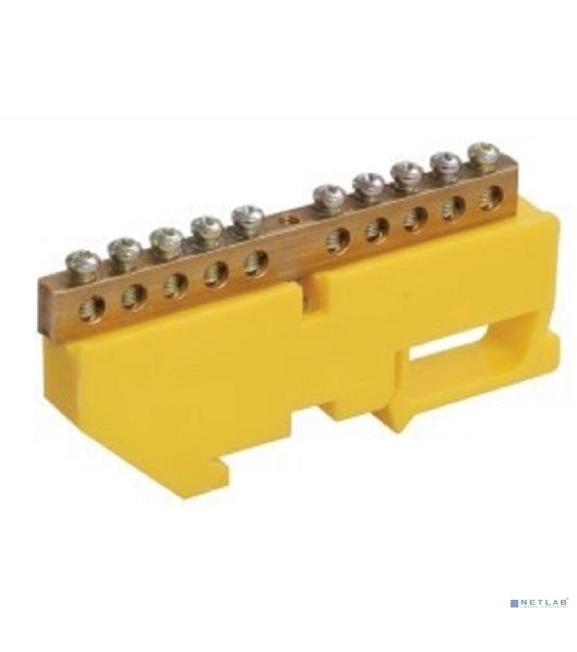 Шина PE "земля" на DIN-изол ШНИ-8х12-10-Д-Ж YNN10-812-10D-K05 IEK