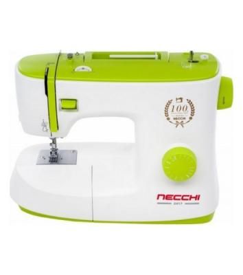 Швейная машина Necchi 2417 белый/салатовый, электромеханическая, вертикальный качающийся, 17 операций, петля полуавтомат