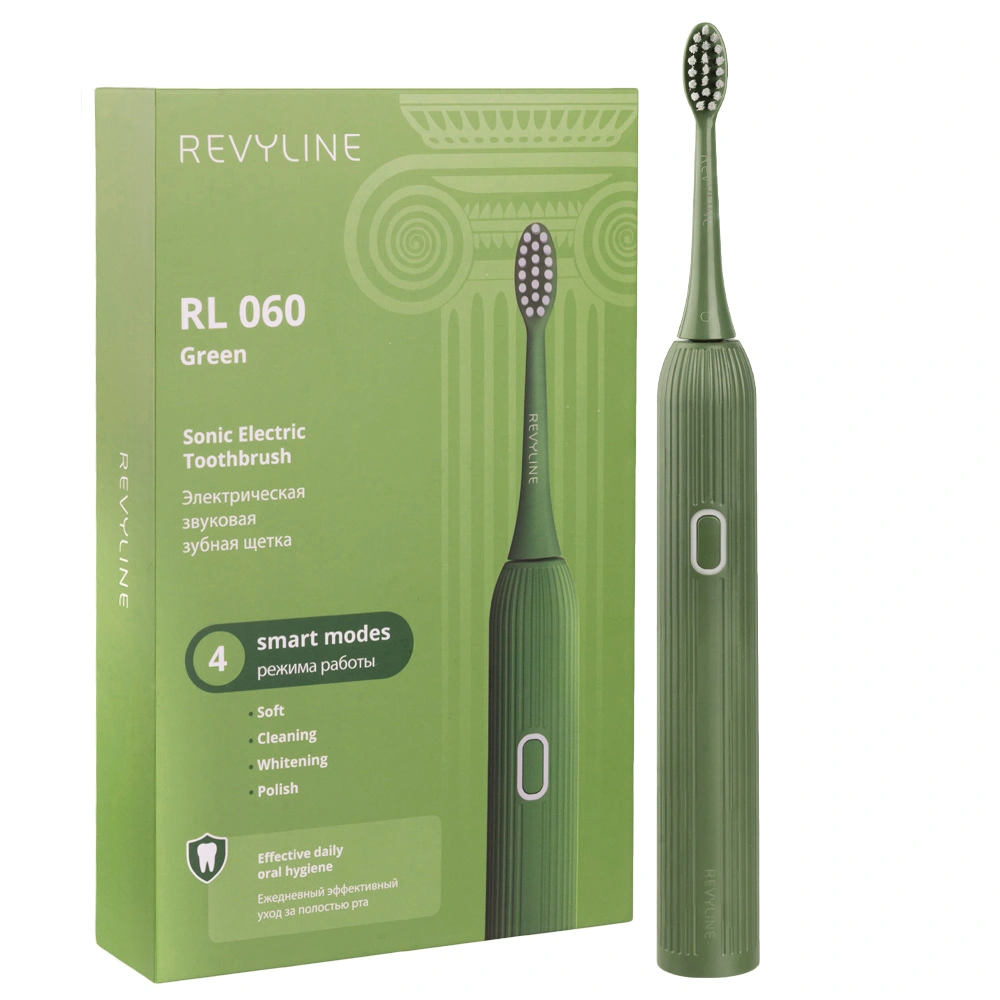 Электрическая звуковая зубная щетка Revyline RL 060, цвет зелёный