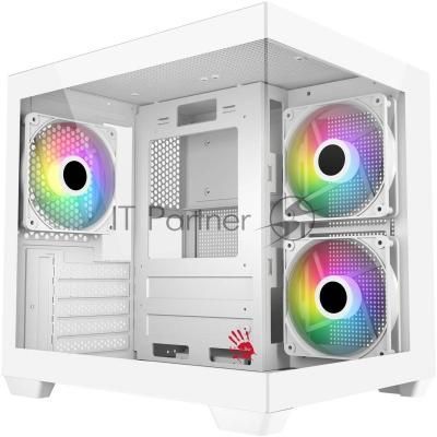 Компьютерный корпус Bloody CC-121 белый без БП mATX 7x120мм 1xUSB2.0 1xUSB3.0 audio
