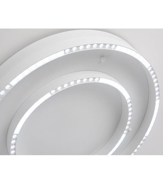 Потолочный светодиодный светильник Ambrella light FL5821 WH белый 55W 3000K/4200K/6400K D600*75 (без ПДУ)
