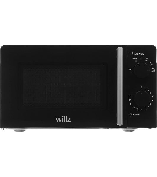 Микроволновая печь WILLZ MOS-1706MB черный, 17 л, 700 Вт, переключатели — поворотный механизм