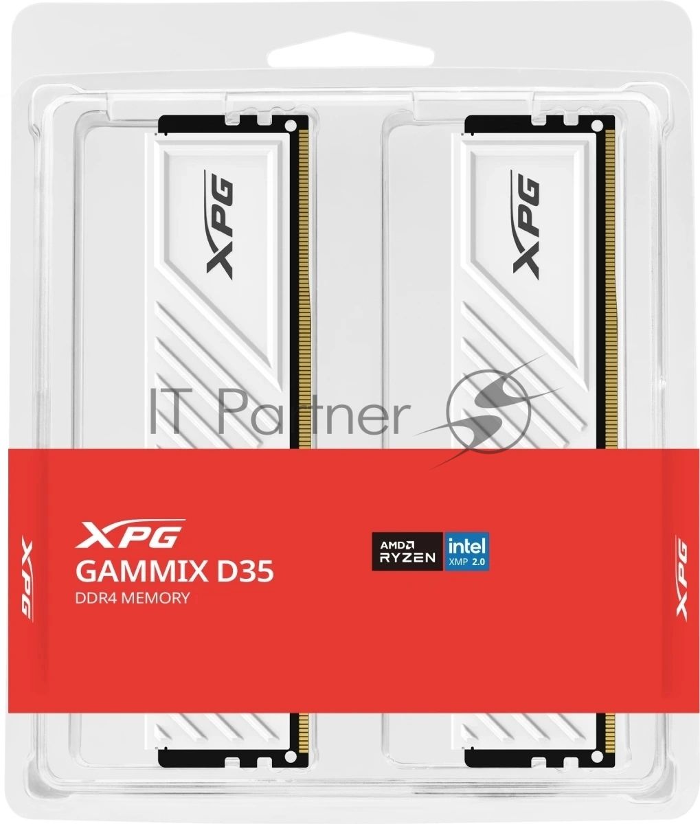 Память DDR4 2x8GB 3200MHz A-Data AX4U32008G16A-DTWHD35 XPG Gammix D35 RTL PC4-25600 CL16 DIMM 288-pin 1.35В single rank с радиатором Ret