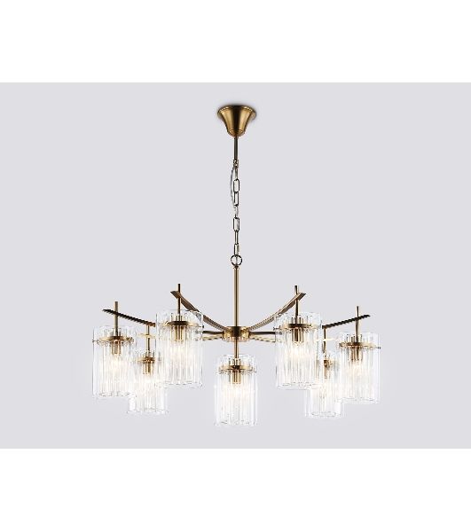 Люстра Ambrella light LH56033/7+1 BS/CL латунь/прозрачный E14*8 max 40W D790*1200
