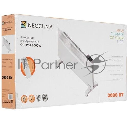 Конвектор электрический Neoclima Optima 2000W белый, 2000 Вт, электронный термостат, Wi-Fi