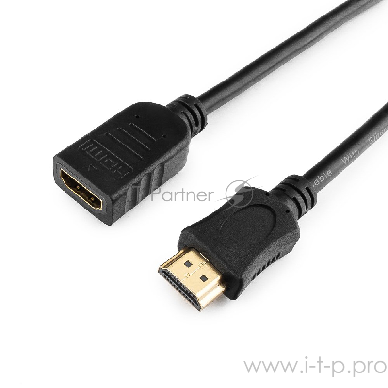 Кабель-удлинитель HDMI Cablexpert CC-HDMI4X-6, 19M/19F, v2.0, позол.разъемы, экран, 1.8м, черный, пакет