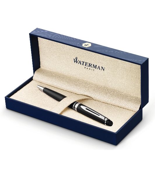 Ручка шариковая Waterman Expert 3 (CWS0951900) Muted Black CT M, синие чернила, подарочная коробка