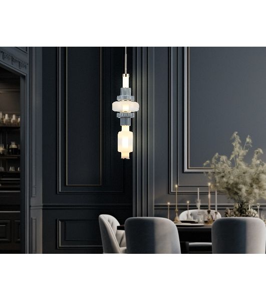 Светильник Ambrella light LH53121 GD/WH/GB золото/белый/серо-синий 19W 3000K D160*1880