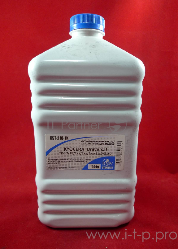 Тонер для Kyocera Universal (TK-17/18/20H/100/110/111/112/113/120/122/130/131/132/133/134/140/142/144/170/172/310/312/320/322/330/332/340/342/344/350/352/354/435/475/1110/1120/3110/3130) (OEM совместимый) (фл. 1кг) Black&White фас. Россия