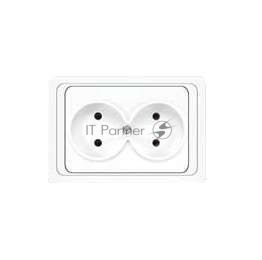 Розетка 2-м СП Валери 16А IP20 бел. Universal В0102