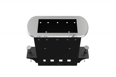 Прямоугольный металлический корпус Wize Pro WRTS-M-4BOX-S серия M, для модульной системы врезного лючка в стол без крышки для установки до 4 модулей-вставок серии М, серебристый