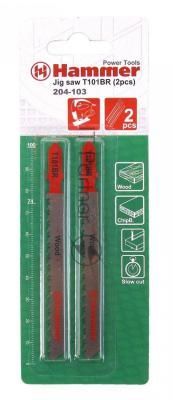 Пилка для лобзика Haммer Flex 204-103 JG WD T101BRдр.\пл, 74мм, шаг 2.5, обр.зуб, HCS, 2шт.