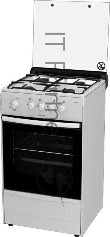 Плита газовая Дарина 1A GM 441 002 W белый, конфорок 4 шт, духовка 50 л, 50 см x 85 см x 51 см