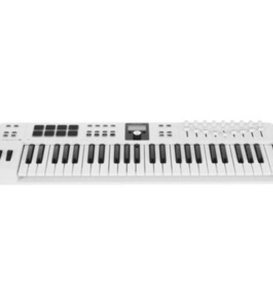 Клавиатура MIDI 231524 Arturia KeyLab Essential 49 mk3 Aquamarine 49 клавиш, LCD дисплей, 9 энкодеров, 8 пэдов, 9 фейдеров, 12 кнопок управления, колеса высоты тона и модуляции, 1/4" Jack вход для педали, MIDI выход, Type-C
