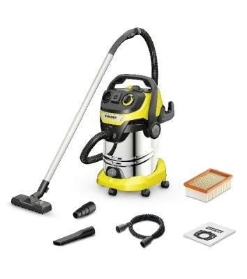 Строительный пылесос Karcher WD 6 P S V-30/8/35/T (YSY) желтый, 300/1300 Вт, уборка сухая/сбор воды, пылесборник мешок/контейнер, 30 л