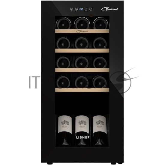 Винный шкаф Libhof GM-15 черный, 40 л, 1 отсек, 15 бут., класс A