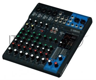 Пульт Yamaha [MG10XU] 10-канальный микшерный пульт: макс. 4 микрофонных/10 линейных входов (4 моно + 3 стерео)/1 стереошина/1 шина AUX, Микрофонные предусилители D-PRE, Фантомное питание +48 В, эффекты: SPX с 24 программами, Интерфейс USB Audio