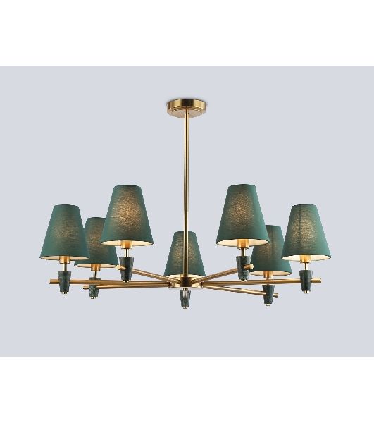 Люстра Ambrella light LH75053/7 BS/GN латунь/зеленый E14*7 max 40W D840*580