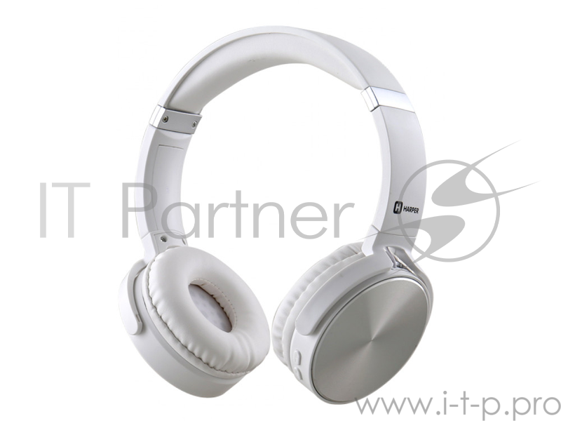 Беспроводные/проводные наушники Harper HB-217 белый, накладные, Bluetooth + проводной, складная конструкция, до 5 ч