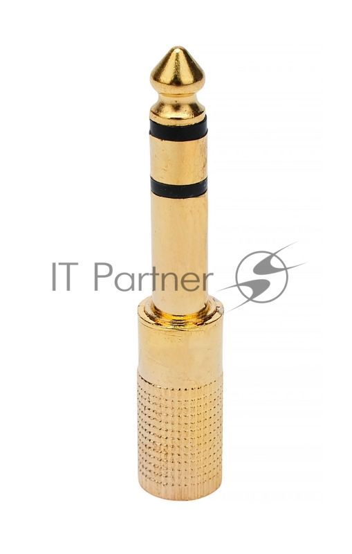 Аудио переходник Cablexpert A-35M-63F, Jack3.5(M) на Jack6.3(F) стерео, золотой, пакет