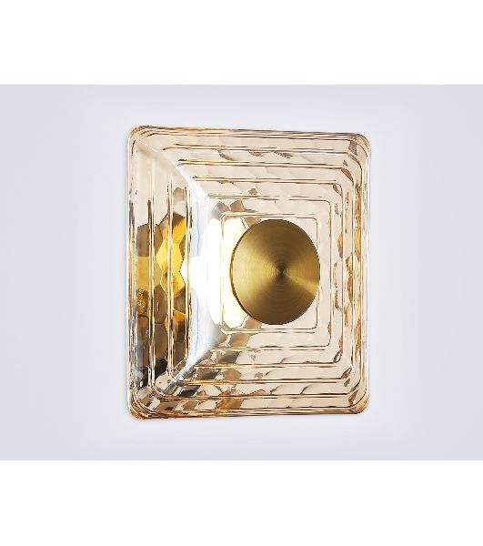 Светильник Ambrella light LH31035 BS/TI латунь/янтарь 6W 3000K 150*150*85