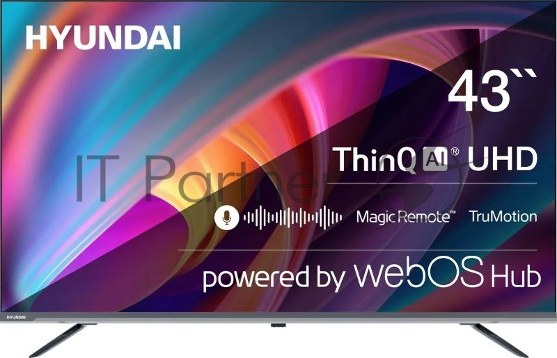 Телевизор Hyundai 43" H-LED43BU7100 серый LED UHD 60Hz WebOS 1.5Gb/8Gb