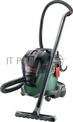 Строительный пылесос Bosch UniversalVac15 зеленый, 1000 Вт, уборка сухая/влажная, пылесборник контейнер, 15 л