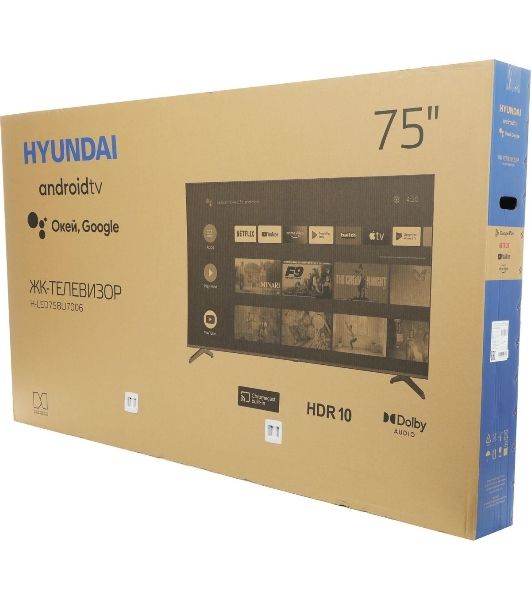 Телевизор Hyundai 75" H-LED75BU7006 черный LED UHD 60Hz Smart TV