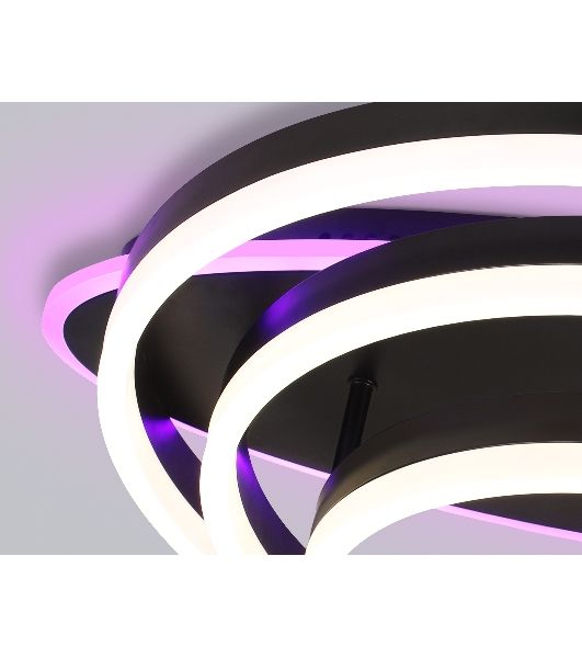 Потолочный светодиодный светильник FA8524 BK черный 146W 3000K-6400K+RGB 560*500*150 (ПДУ РАДИО 2.4G)