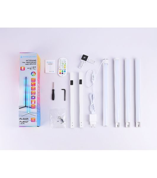 Светильник Ambrella light FL8025 WH белый LED 20W RGB D32*1650 (ПДУ РАДИО 2.4G)