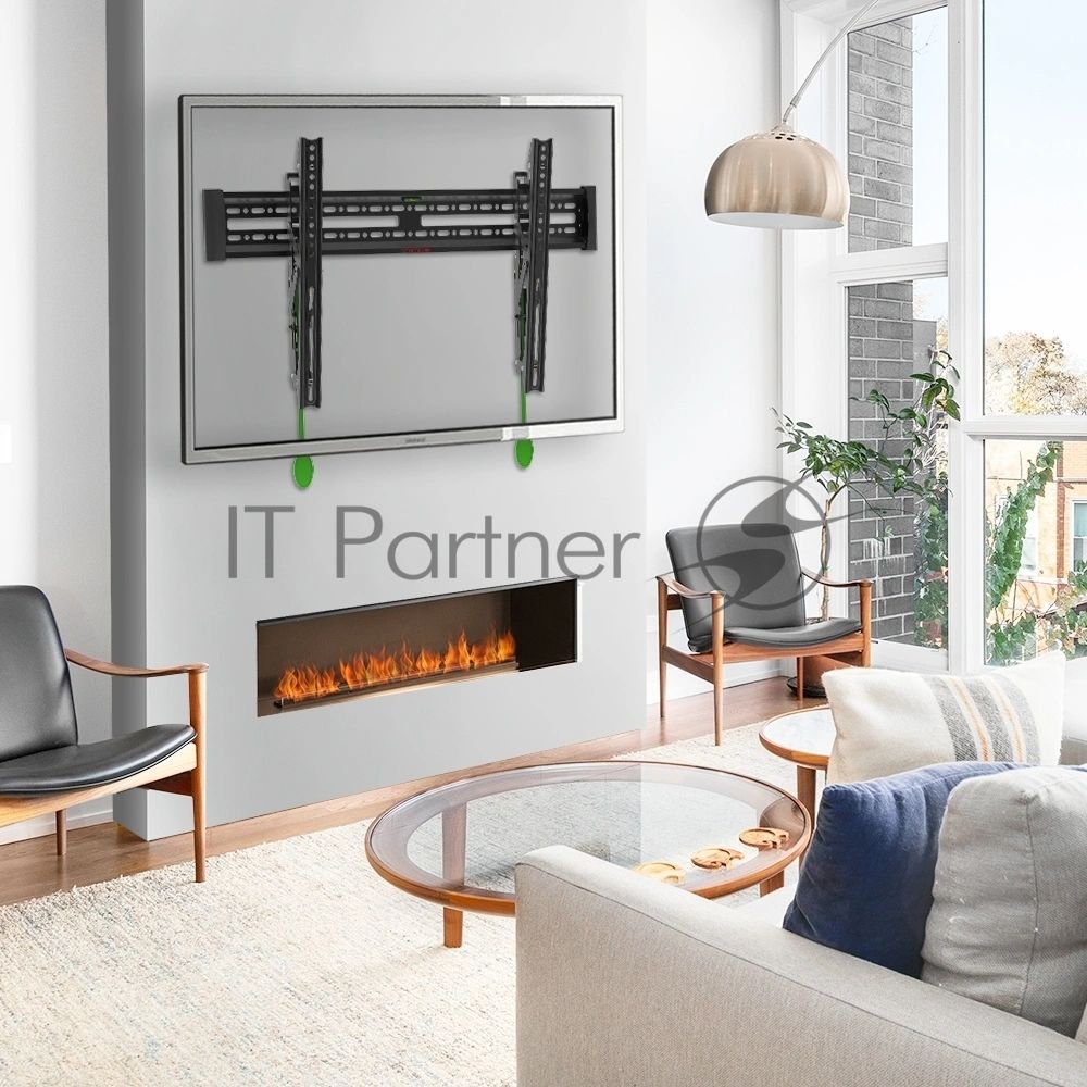 Кронштейн Arm media PLASMA-12 черный Кр. стал. наст. для TV 35"-75", max 60 кг, 1 ст св., нак. 0°-12° от ст. 37 мм, max VESA 600x400 мм.