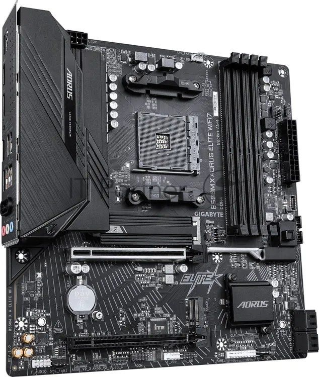 Материнская плата Gigabyte B550M X AORUS ELITE WIFI7, AM4, AMD B550, 4xDDR4, 4xSATA, 2xM.2, 1xPCIe 4.0 x16, 1xPCIe 3.0 x4, 1xHDMI, 1xDisplayPort, 1x 2.5Gb LAN, 5xUSB 3.2 Gen 1, 1xUSB Type-C, 2xUSB 2.0, 3x3.5 мм, 7.1, microATX