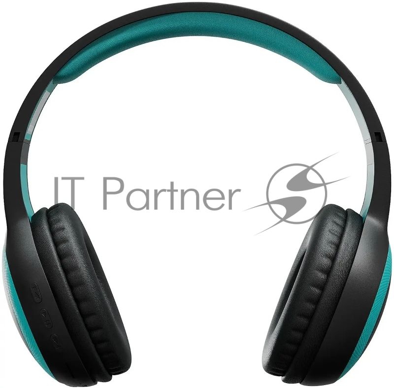 Гарнитура накладные Digma BT-15 черный/голубой беспроводные bluetooth оголовье