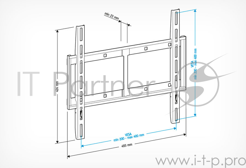 Кронштейн для телевизора Holder LCD-F4610 черный 32"-65" макс.60кг настенный фиксированный