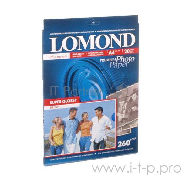 Фотобумага Lomond 1103101 A4/260г/м2/20л./белый высокоглянцевое для струйной печати