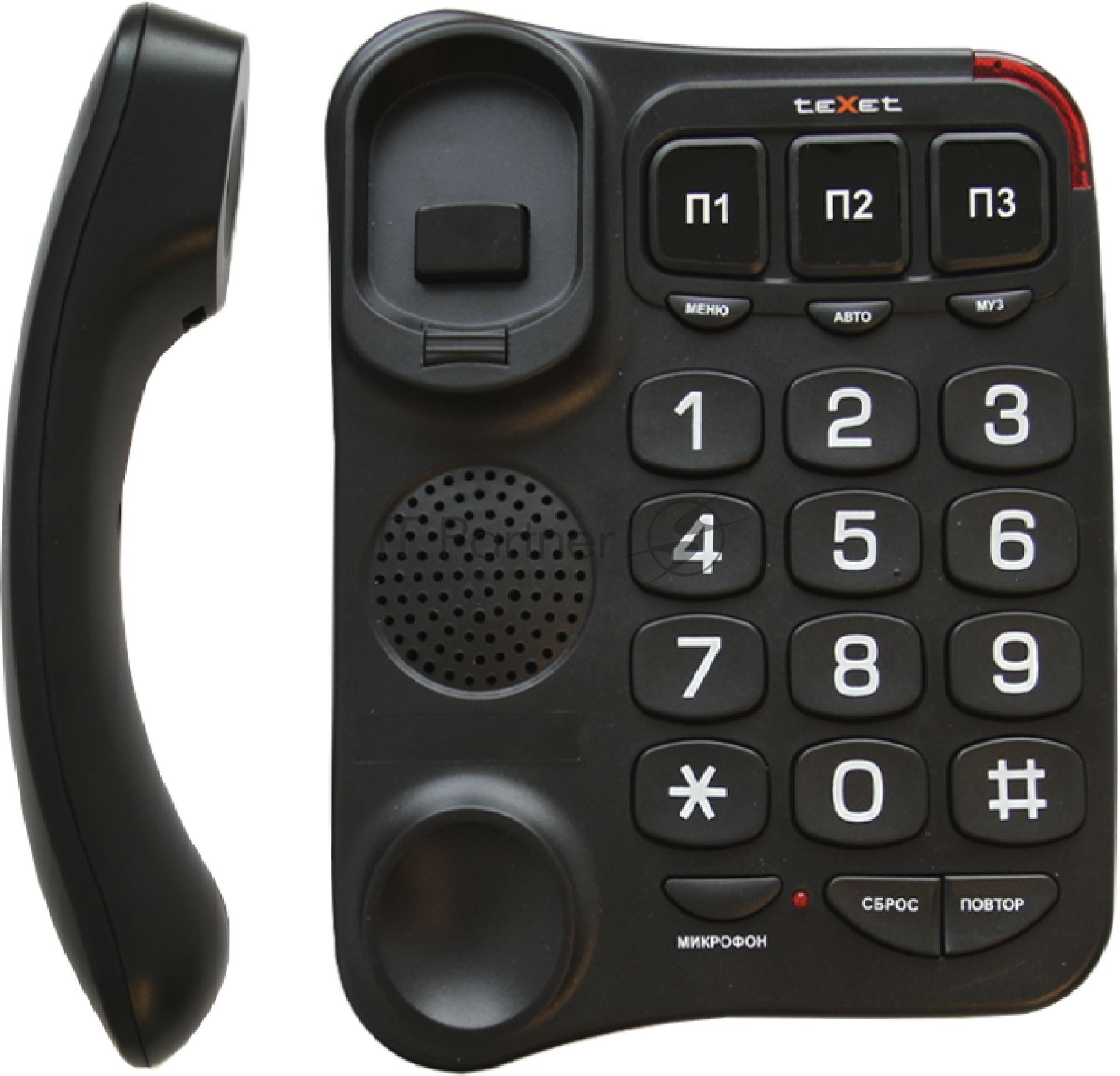 Телефон проводной teXet TX-214 черный
