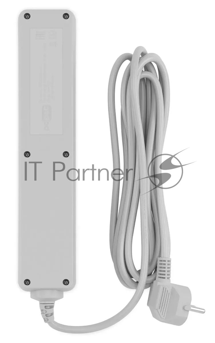 Сетевой фильтр PC Pet AP01006-3-GR 3 м, 5 розеток, серый