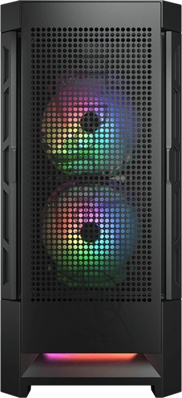 Компьютерный корпус Cougar Airface RGB Black, 2х140мм + 1x120mm ARGB Fan, ARGB Fan Hub, без БП, черный, ATX